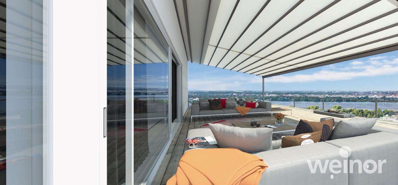 Sitzecke unter Faltdach